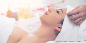 Woman getting a Hydrafacial™ before a wedding in Dallas